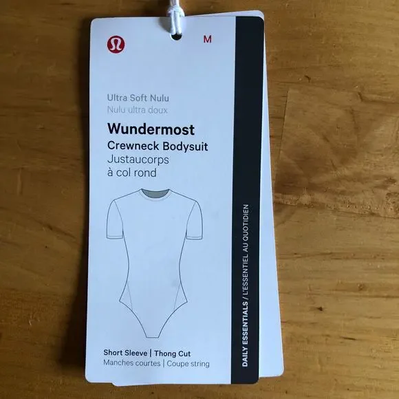 Lululemon Wundermost Ultra-Soft Nulu Short-Sleeve Crew Bodysuit, Size M (NWT) - Picture 6 of 8